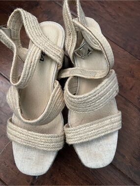 SODA Natural Rope Strap Ankle Wrap Sandals Women’s Size 9